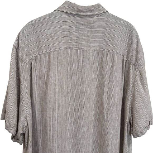 Rails Tan and White Vertical Stripe Linen Blend Camp Shirt Men’s Size XXL - Picture 6 of 11